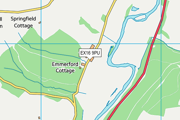 EX16 9PU map - OS VectorMap District (Ordnance Survey) EX16 9PU map - OS VectorMap District (Ordnance Survey)