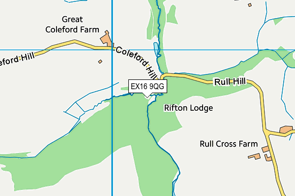 EX16 9QG map - OS VectorMap District (Ordnance Survey)