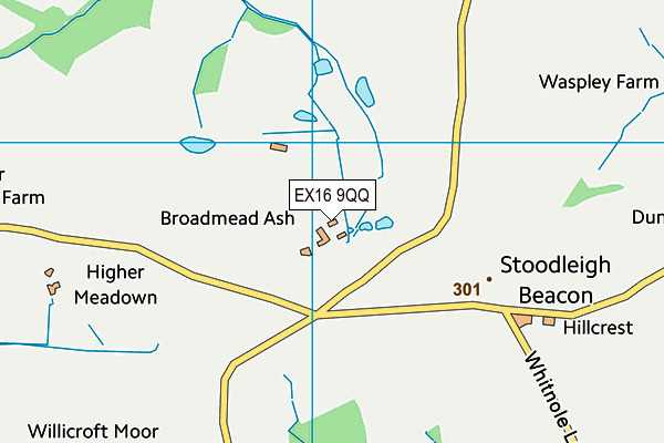 EX16 9QQ map - OS VectorMap District (Ordnance Survey) EX16 9QQ map - OS VectorMap District (Ordnance Survey)