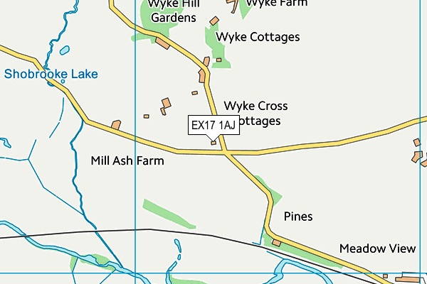 EX17 1AJ map - OS VectorMap District (Ordnance Survey) EX17 1AJ map - OS VectorMap District (Ordnance Survey)