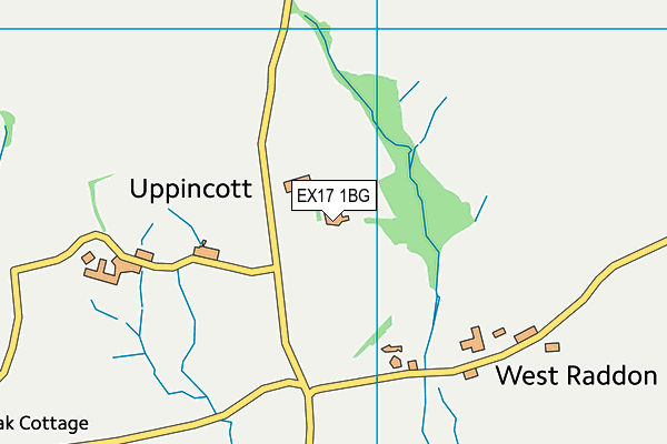 EX17 1BG map - OS VectorMap District (Ordnance Survey) EX17 1BG map - OS VectorMap District (Ordnance Survey)
