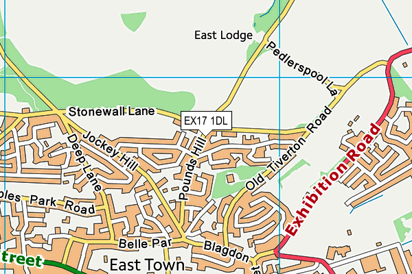 EX17 1DL map - OS VectorMap District (Ordnance Survey) EX17 1DL map - OS VectorMap District (Ordnance Survey)