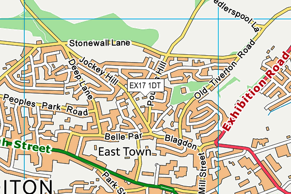 EX17 1DT map - OS VectorMap District (Ordnance Survey) EX17 1DT map - OS VectorMap District (Ordnance Survey)