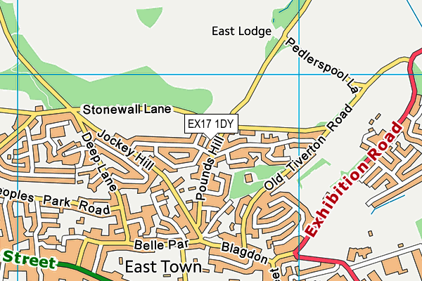 EX17 1DY map - OS VectorMap District (Ordnance Survey) EX17 1DY map - OS VectorMap District (Ordnance Survey)