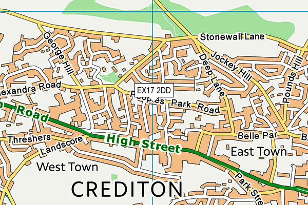 EX17 2DD map - OS VectorMap District (Ordnance Survey) EX17 2DD map - OS VectorMap District (Ordnance Survey)