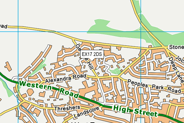EX17 2DS map - OS VectorMap District (Ordnance Survey) EX17 2DS map - OS VectorMap District (Ordnance Survey)