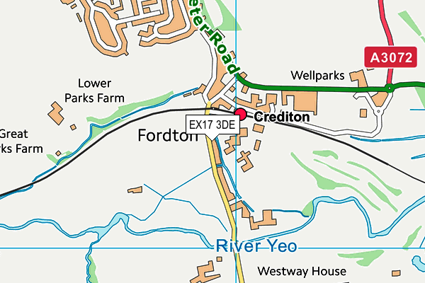 EX17 3DE map - OS VectorMap District (Ordnance Survey) EX17 3DE map - OS VectorMap District (Ordnance Survey)