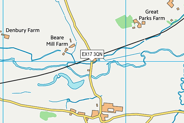 EX17 3QN map - OS VectorMap District (Ordnance Survey) EX17 3QN map - OS VectorMap District (Ordnance Survey)