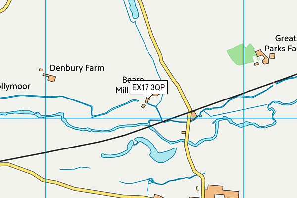 EX17 3QP map - OS VectorMap District (Ordnance Survey) EX17 3QP map - OS VectorMap District (Ordnance Survey)