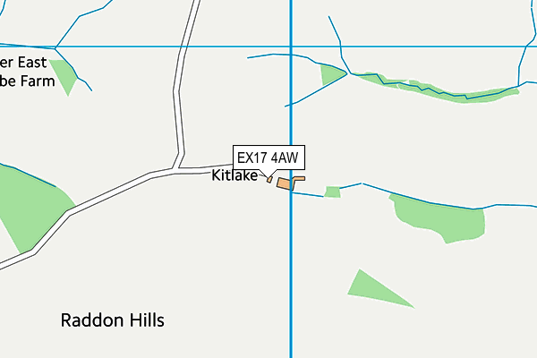 EX17 4AW map - OS VectorMap District (Ordnance Survey)