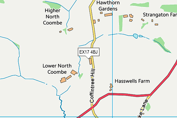 EX17 4BJ map - OS VectorMap District (Ordnance Survey) EX17 4BJ map - OS VectorMap District (Ordnance Survey)