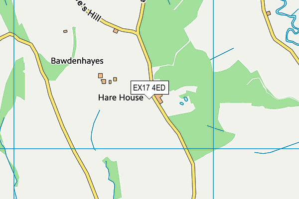 EX17 4ED map - OS VectorMap District (Ordnance Survey) EX17 4ED map - OS VectorMap District (Ordnance Survey)
