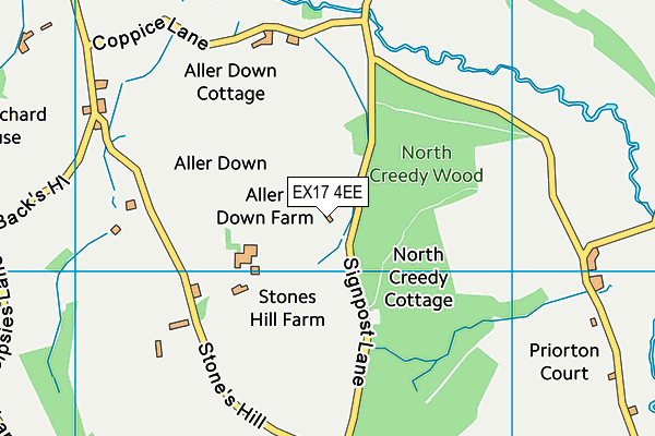 EX17 4EE map - OS VectorMap District (Ordnance Survey) EX17 4EE map - OS VectorMap District (Ordnance Survey)