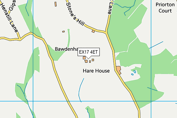 EX17 4ET map - OS VectorMap District (Ordnance Survey) EX17 4ET map - OS VectorMap District (Ordnance Survey)