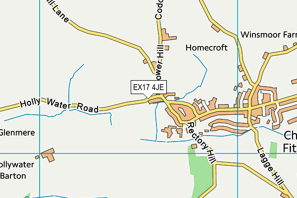 EX17 4JE map - OS VectorMap District (Ordnance Survey) EX17 4JE map - OS VectorMap District (Ordnance Survey)