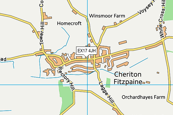 EX17 4JH map - OS VectorMap District (Ordnance Survey) EX17 4JH map - OS VectorMap District (Ordnance Survey)