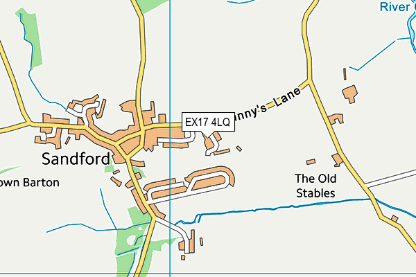 EX17 4LQ map - OS VectorMap District (Ordnance Survey) EX17 4LQ map - OS VectorMap District (Ordnance Survey)