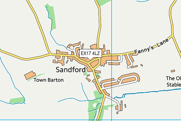 EX17 4LZ map - OS VectorMap District (Ordnance Survey) EX17 4LZ map - OS VectorMap District (Ordnance Survey)