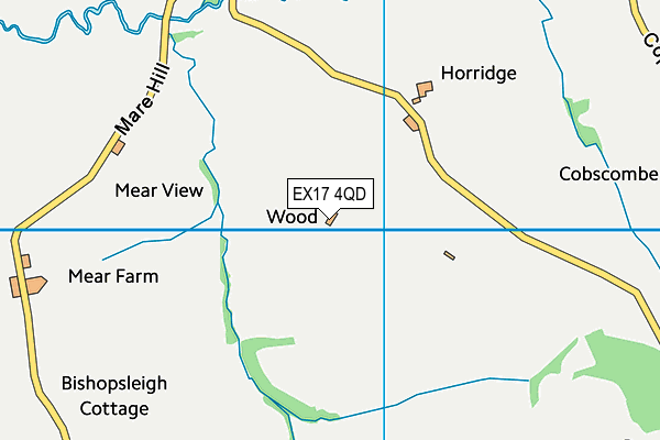 EX17 4QD map - OS VectorMap District (Ordnance Survey) EX17 4QD map - OS VectorMap District (Ordnance Survey)