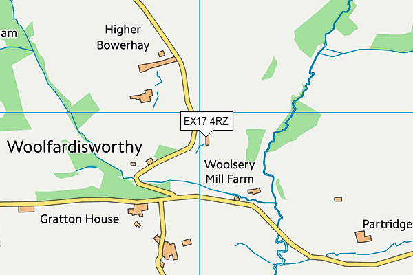 EX17 4RZ map - OS VectorMap District (Ordnance Survey) EX17 4RZ map - OS VectorMap District (Ordnance Survey)