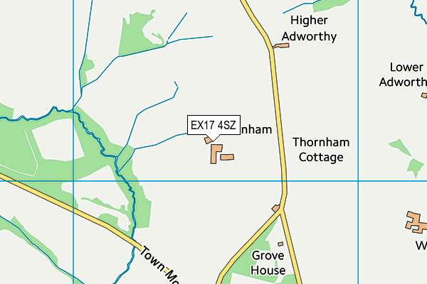 EX17 4SZ map - OS VectorMap District (Ordnance Survey) EX17 4SZ map - OS VectorMap District (Ordnance Survey)