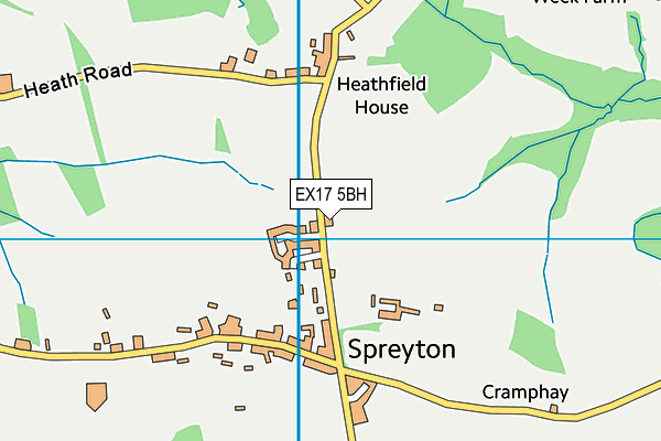 EX17 5BH map - OS VectorMap District (Ordnance Survey) EX17 5BH map - OS VectorMap District (Ordnance Survey)