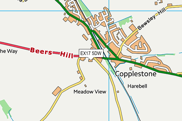 EX17 5DW map - OS VectorMap District (Ordnance Survey) EX17 5DW map - OS VectorMap District (Ordnance Survey)