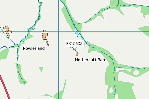 EX17 5DZ map - OS VectorMap District (Ordnance Survey) EX17 5DZ map - OS VectorMap District (Ordnance Survey)