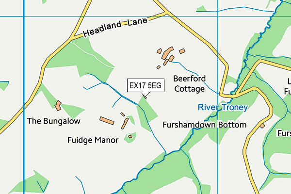 EX17 5EG map - OS VectorMap District (Ordnance Survey) EX17 5EG map - OS VectorMap District (Ordnance Survey)