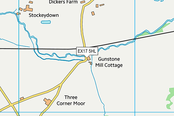 EX17 5HL map - OS VectorMap District (Ordnance Survey) EX17 5HL map - OS VectorMap District (Ordnance Survey)
