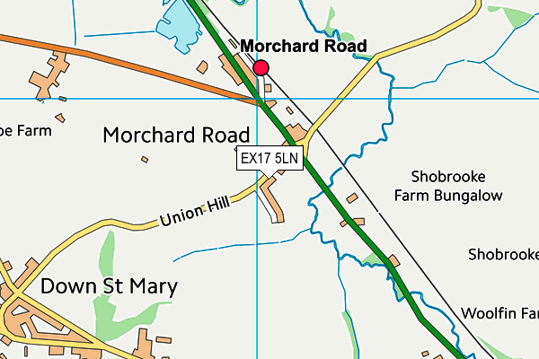 EX17 5LN map - OS VectorMap District (Ordnance Survey) EX17 5LN map - OS VectorMap District (Ordnance Survey)