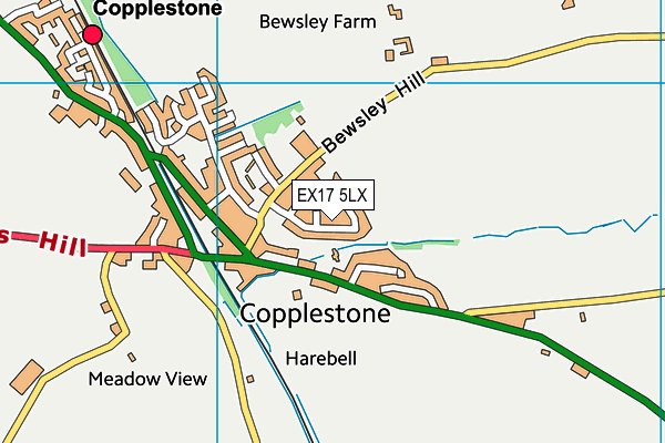EX17 5LX map - OS VectorMap District (Ordnance Survey) EX17 5LX map - OS VectorMap District (Ordnance Survey)