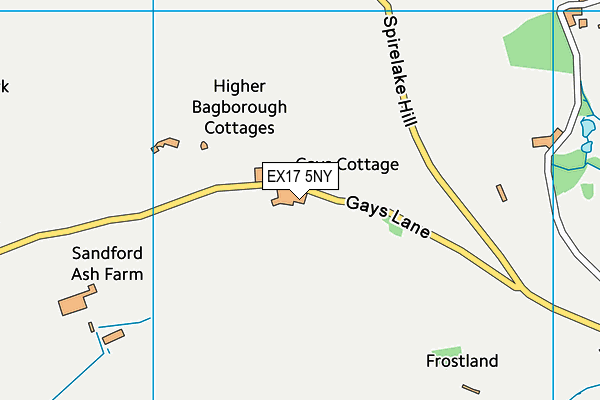 EX17 5NY map - OS VectorMap District (Ordnance Survey) EX17 5NY map - OS VectorMap District (Ordnance Survey)
