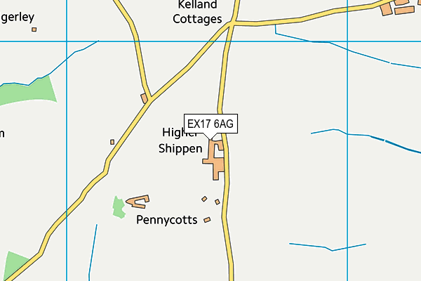 EX17 6AG map - OS VectorMap District (Ordnance Survey) EX17 6AG map - OS VectorMap District (Ordnance Survey)