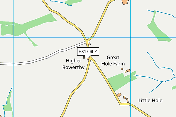 EX17 6LZ map - OS VectorMap District (Ordnance Survey) EX17 6LZ map - OS VectorMap District (Ordnance Survey)