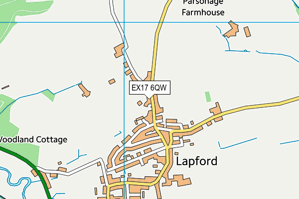 EX17 6QW map - OS VectorMap District (Ordnance Survey)