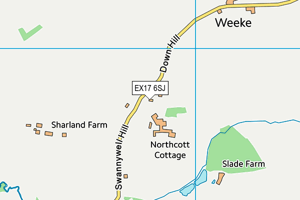 EX17 6SJ map - OS VectorMap District (Ordnance Survey) EX17 6SJ map - OS VectorMap District (Ordnance Survey)