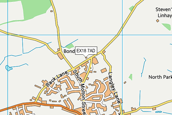 EX18 7AD map - OS VectorMap District (Ordnance Survey) EX18 7AD map - OS VectorMap District (Ordnance Survey)