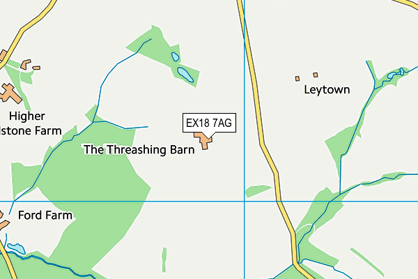 EX18 7AG map - OS VectorMap District (Ordnance Survey) EX18 7AG map - OS VectorMap District (Ordnance Survey)
