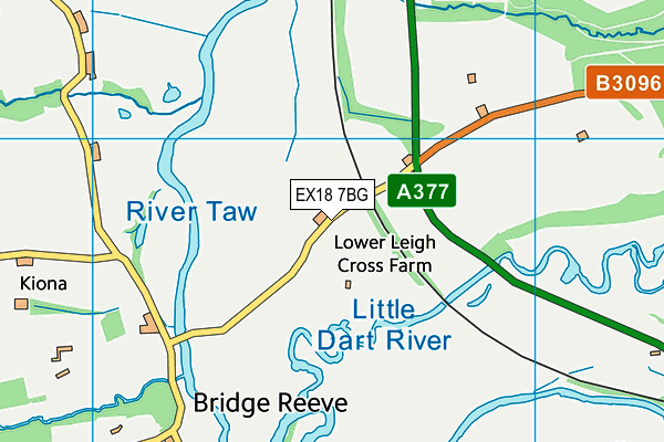 EX18 7BG map - OS VectorMap District (Ordnance Survey) EX18 7BG map - OS VectorMap District (Ordnance Survey)