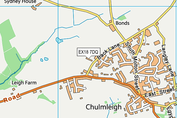 EX18 7DQ map - OS VectorMap District (Ordnance Survey) EX18 7DQ map - OS VectorMap District (Ordnance Survey)