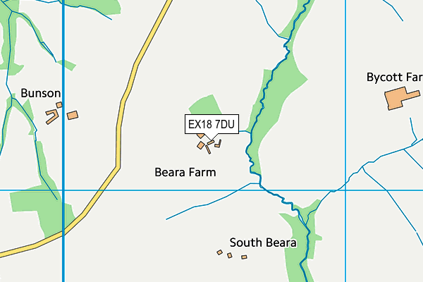 EX18 7DU map - OS VectorMap District (Ordnance Survey) EX18 7DU map - OS VectorMap District (Ordnance Survey)