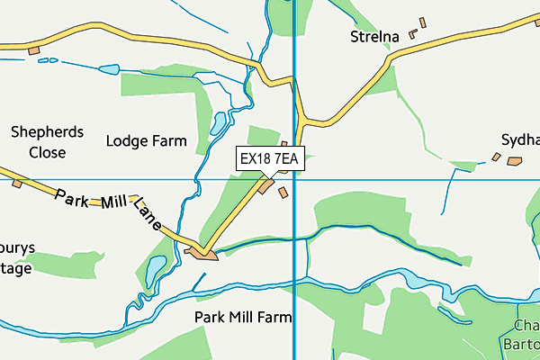 EX18 7EA map - OS VectorMap District (Ordnance Survey) EX18 7EA map - OS VectorMap District (Ordnance Survey)
