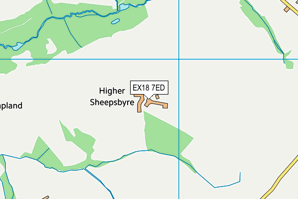EX18 7ED map - OS VectorMap District (Ordnance Survey) EX18 7ED map - OS VectorMap District (Ordnance Survey)