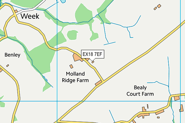 EX18 7EF map - OS VectorMap District (Ordnance Survey) EX18 7EF map - OS VectorMap District (Ordnance Survey)