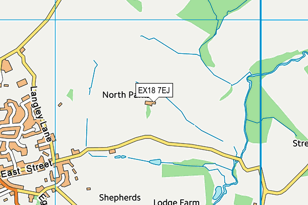 EX18 7EJ map - OS VectorMap District (Ordnance Survey) EX18 7EJ map - OS VectorMap District (Ordnance Survey)