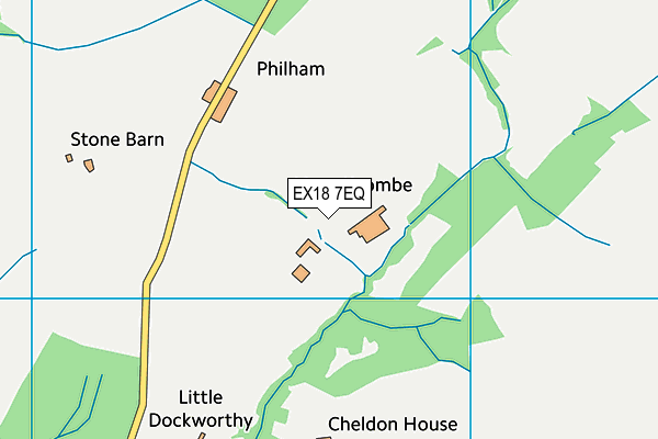 EX18 7EQ map - OS VectorMap District (Ordnance Survey) EX18 7EQ map - OS VectorMap District (Ordnance Survey)