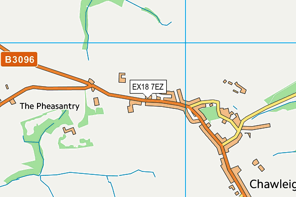 EX18 7EZ map - OS VectorMap District (Ordnance Survey) EX18 7EZ map - OS VectorMap District (Ordnance Survey)