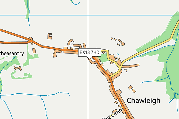 EX18 7HD map - OS VectorMap District (Ordnance Survey) EX18 7HD map - OS VectorMap District (Ordnance Survey)
