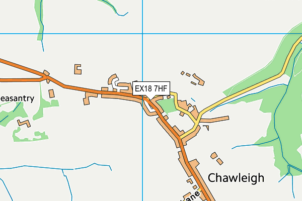 EX18 7HF map - OS VectorMap District (Ordnance Survey) EX18 7HF map - OS VectorMap District (Ordnance Survey)